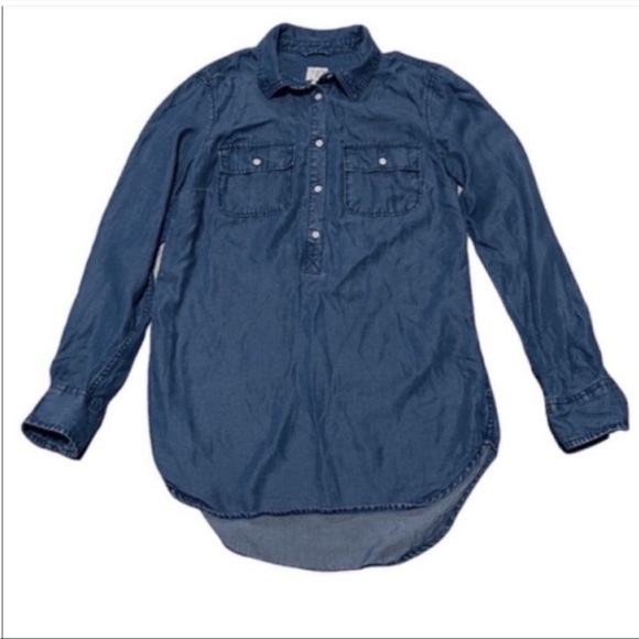 A New Day denim long sleeve popover chambray shirt. Size XS. - Picture 1 of 2